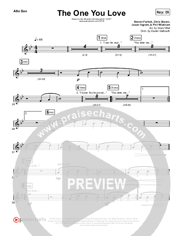 The One You Love Alto Sax (Elevation Worship / Chandler Moore)