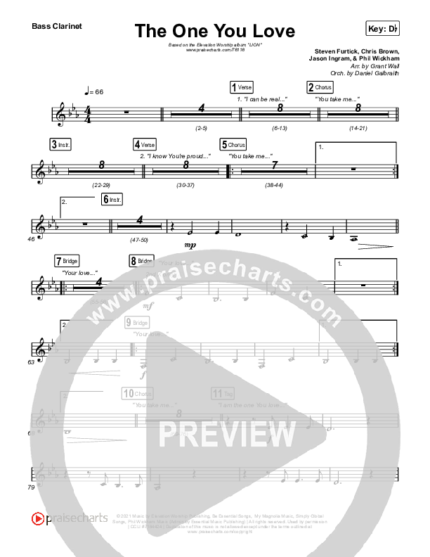 The One You Love Bass Clarinet (Elevation Worship / Chandler Moore)