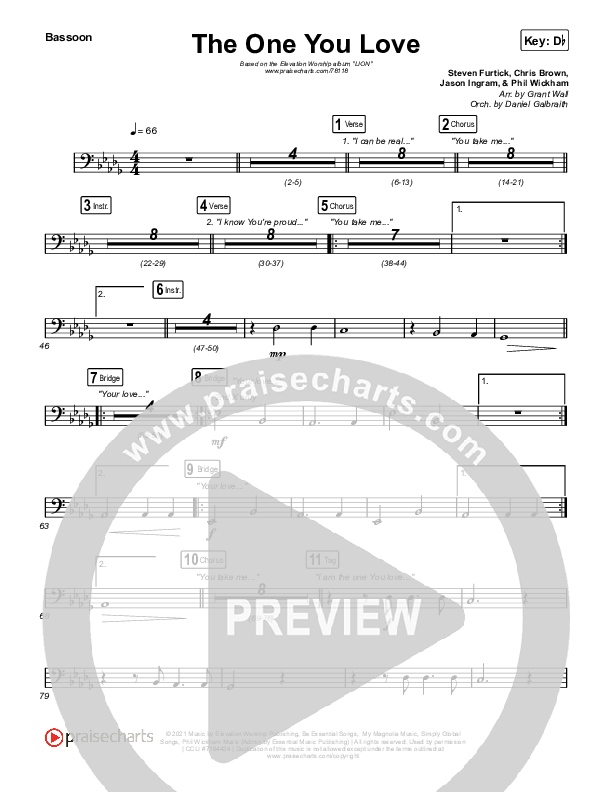 The One You Love Bassoon (Elevation Worship / Chandler Moore)