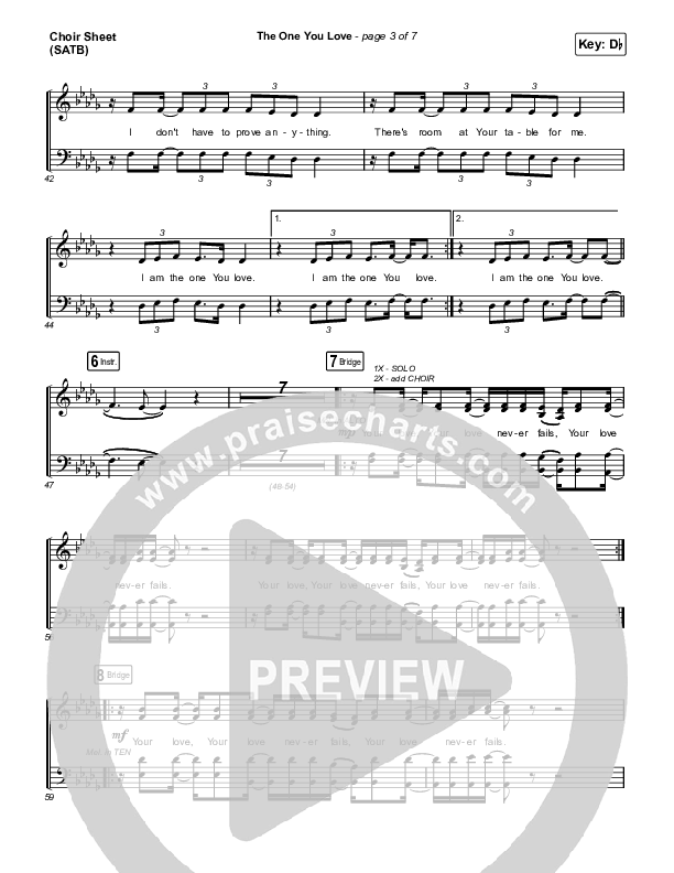 The One You Love Choir Vocals (SATB) (Elevation Worship / Chandler Moore)