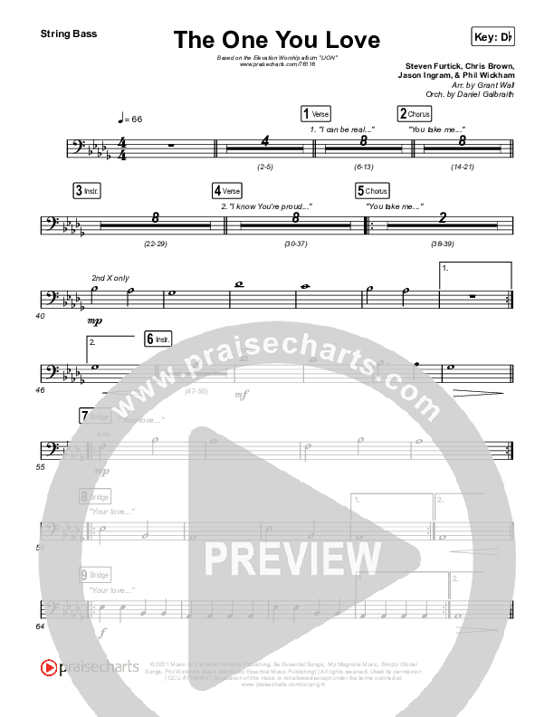 The One You Love Double Bass (Elevation Worship / Chandler Moore)