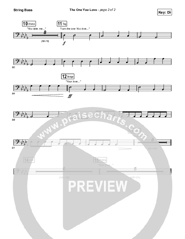 The One You Love Double Bass (Elevation Worship / Chandler Moore)