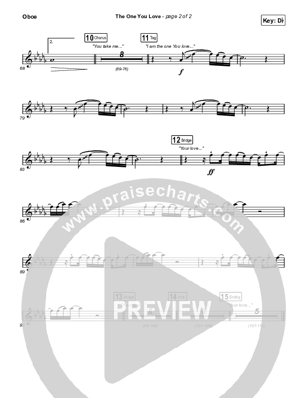 The One You Love Oboe (Elevation Worship / Chandler Moore)