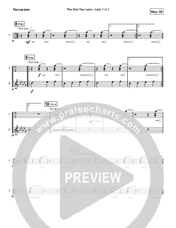 The One You Love Percussion (Elevation Worship / Chandler Moore)