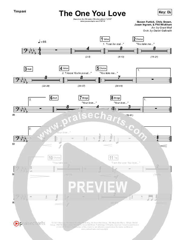 The One You Love Timpani (Elevation Worship / Chandler Moore)