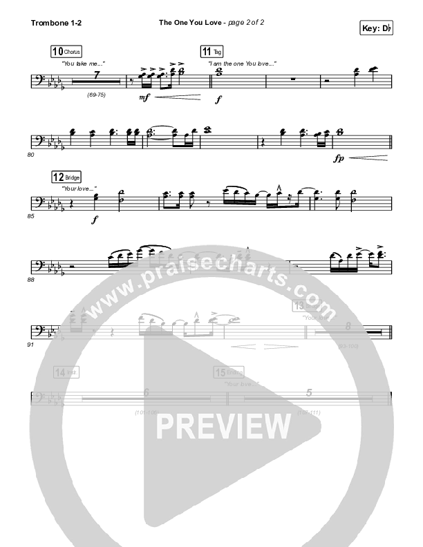 The One You Love Trombone 1/2 (Elevation Worship / Chandler Moore)