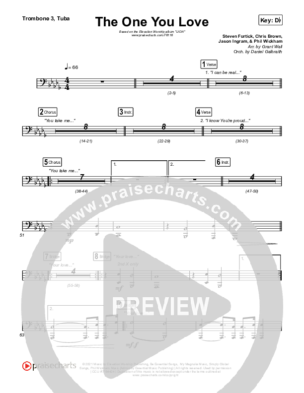 The One You Love Trombone 3/Tuba (Elevation Worship / Chandler Moore)