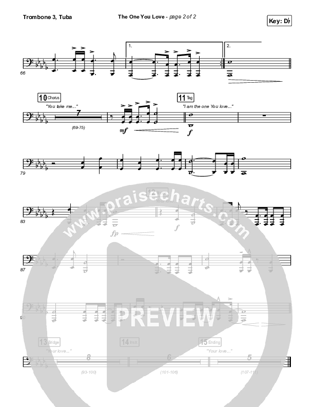 The One You Love Trombone 3/Tuba (Elevation Worship / Chandler Moore)