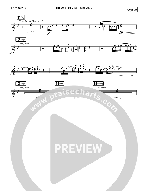The One You Love Trumpet 1,2 (Elevation Worship / Chandler Moore)