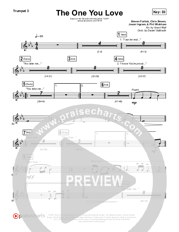 The One You Love Trumpet 3 (Elevation Worship / Chandler Moore)