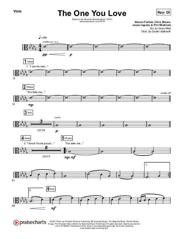 The One You Love Viola (Elevation Worship / Chandler Moore)
