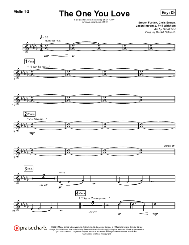 The One You Love Violin 1/2 (Elevation Worship / Chandler Moore)