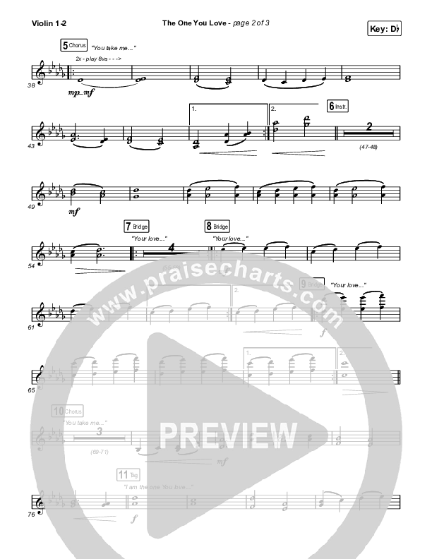 The One You Love Violin 1/2 (Elevation Worship / Chandler Moore)