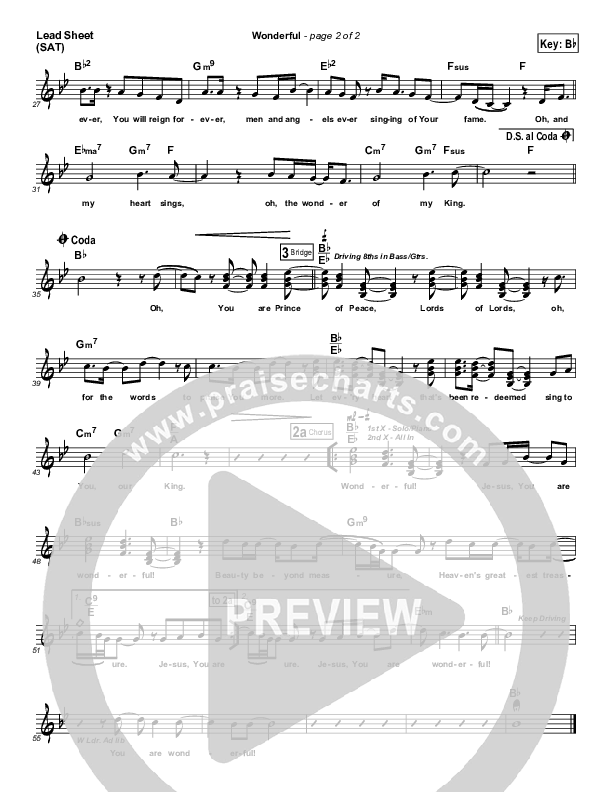 Wonderful Lead Sheet (Pocket Full Of Rocks)