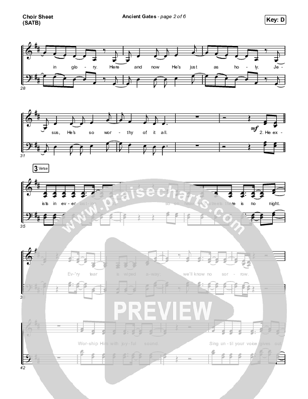Ancient Gates Choir Sheet (SATB) (Brooke Ligertwood)