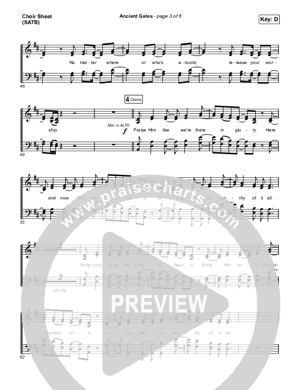 Ancient Gates Choir Sheet (SATB) (Brooke Ligertwood)