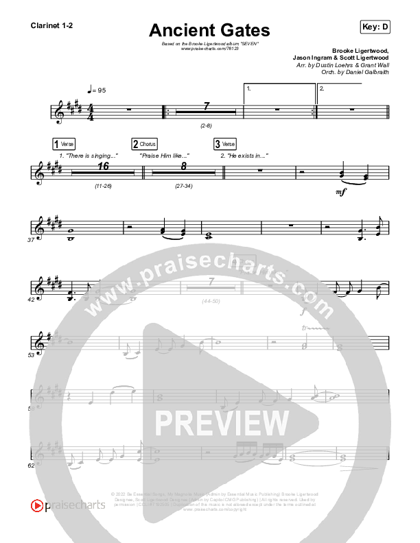 Ancient Gates Clarinet 1/2 (Brooke Ligertwood)