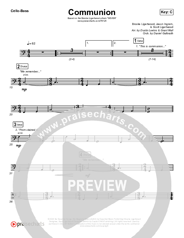 Communion Cello/Bass (Brooke Ligertwood)