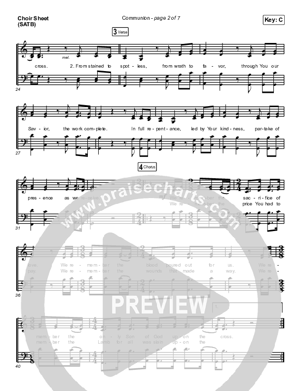 Communion Choir Sheet (SATB) (Brooke Ligertwood)