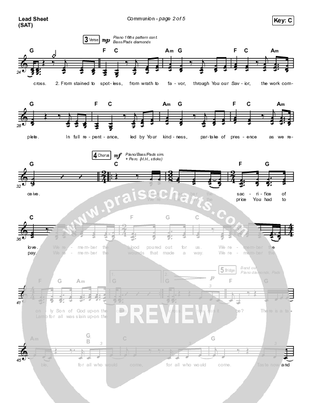 Communion Lead Sheet (SAT) (Brooke Ligertwood)