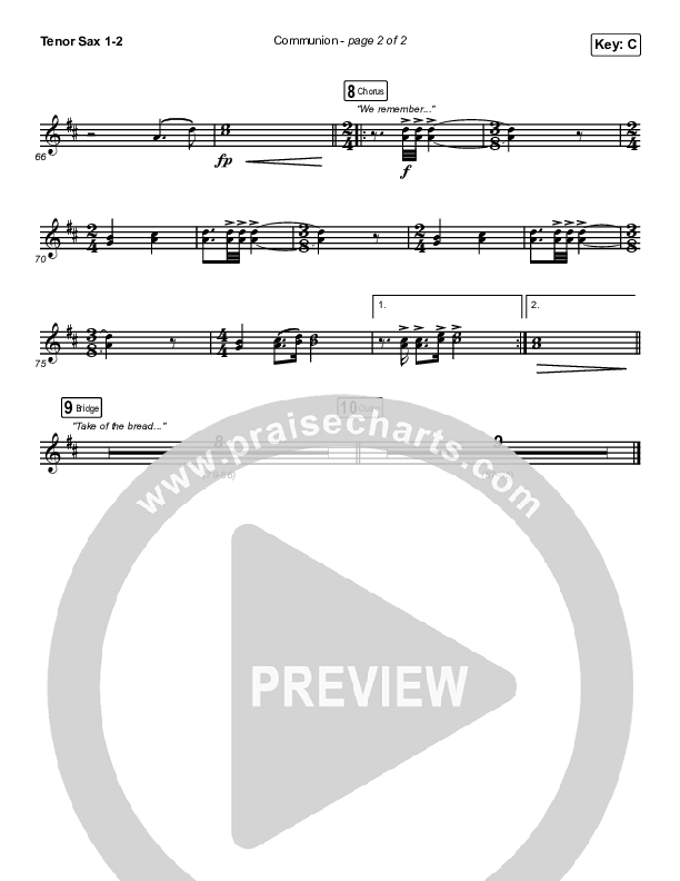 Communion Tenor Sax 1/2 (Brooke Ligertwood)