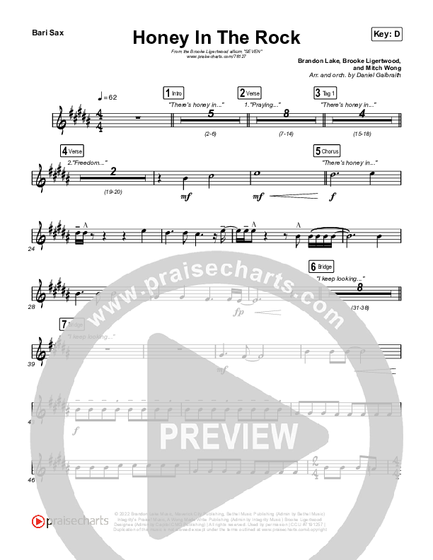 Honey In The Rock Bari Sax (Brooke Ligertwood / Brandon Lake)