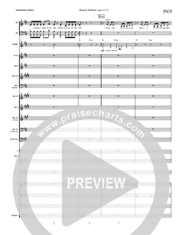 Honey In The Rock Conductor's Score (Brooke Ligertwood / Brandon Lake)