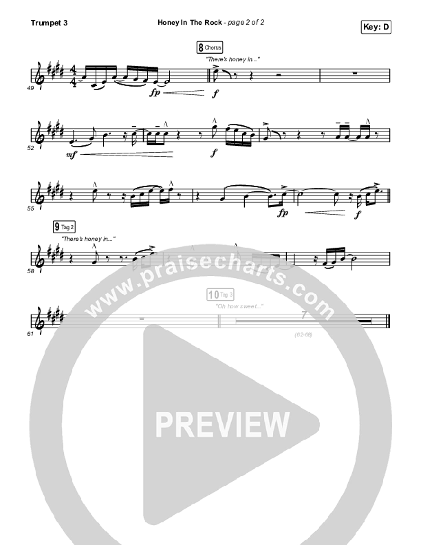 Honey In The Rock Trumpet 3 (Brooke Ligertwood / Brandon Lake)