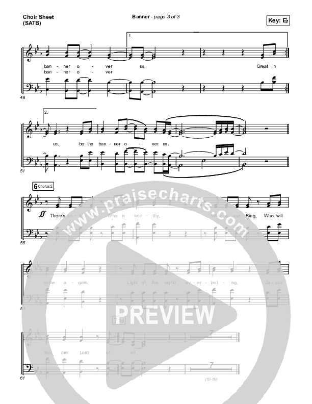 Banner Choir Sheet (SATB) (Brooke Ligertwood)