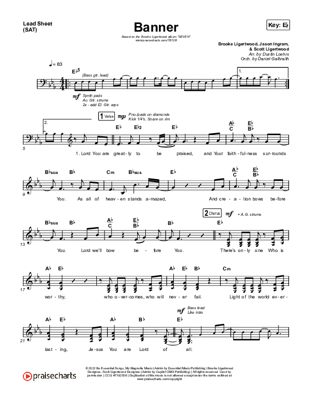 Banner Lead Sheet (SAT) (Brooke Ligertwood)