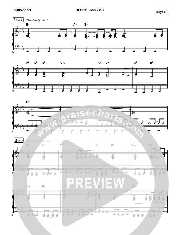 Banner Piano Sheet (Brooke Ligertwood)