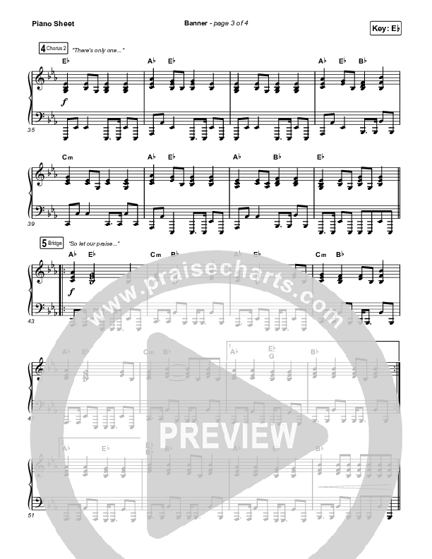 Banner Piano Sheet (Brooke Ligertwood)
