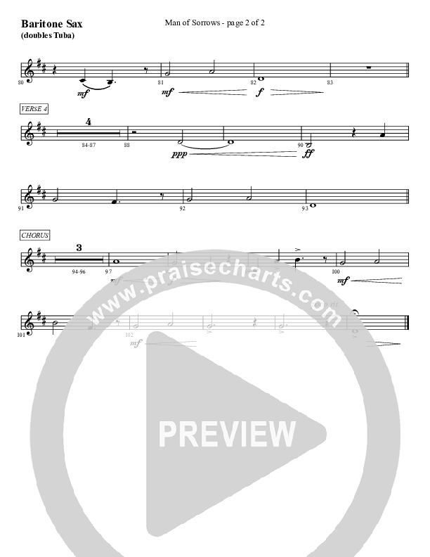 Man Of Sorrows (An Easter Moment) (Choral Anthem) Bari Sax (Travis Cottrell / Arr. Mason Brown)