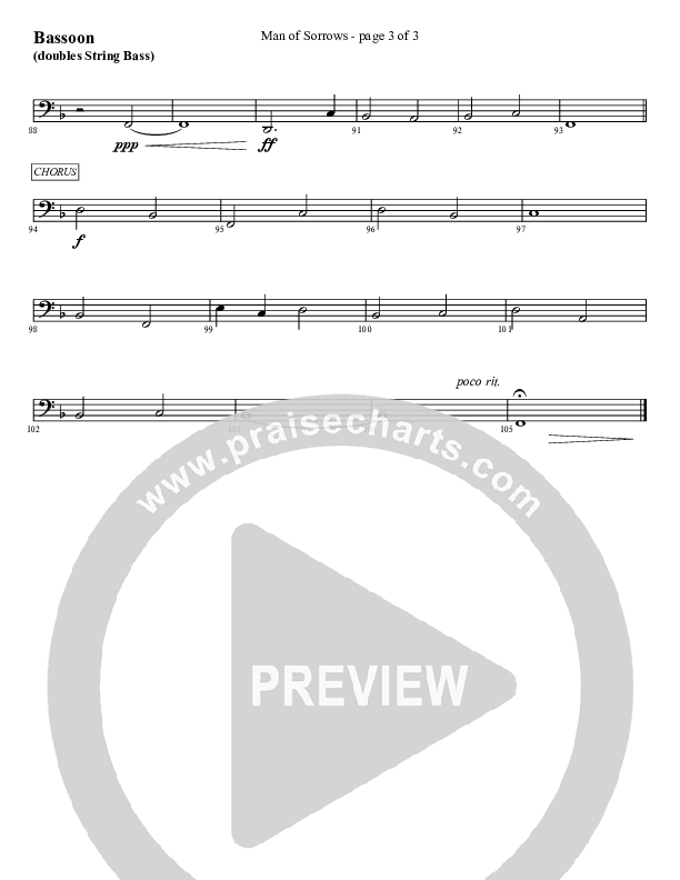 Man Of Sorrows (An Easter Moment) (Choral Anthem) Bassoon (Travis Cottrell / Arr. Mason Brown)