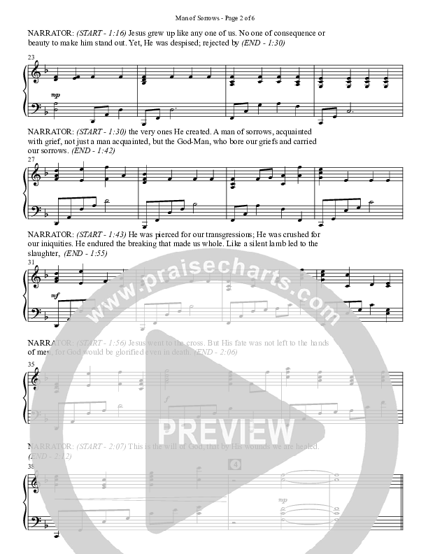 Man Of Sorrows (An Easter Moment) (Choral Anthem) Choir Sheet (SATB) (Travis Cottrell / Arr. Mason Brown)