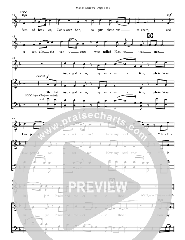 Man Of Sorrows (An Easter Moment) (Choral Anthem) Choir Sheet (SATB) (Travis Cottrell / Arr. Mason Brown)