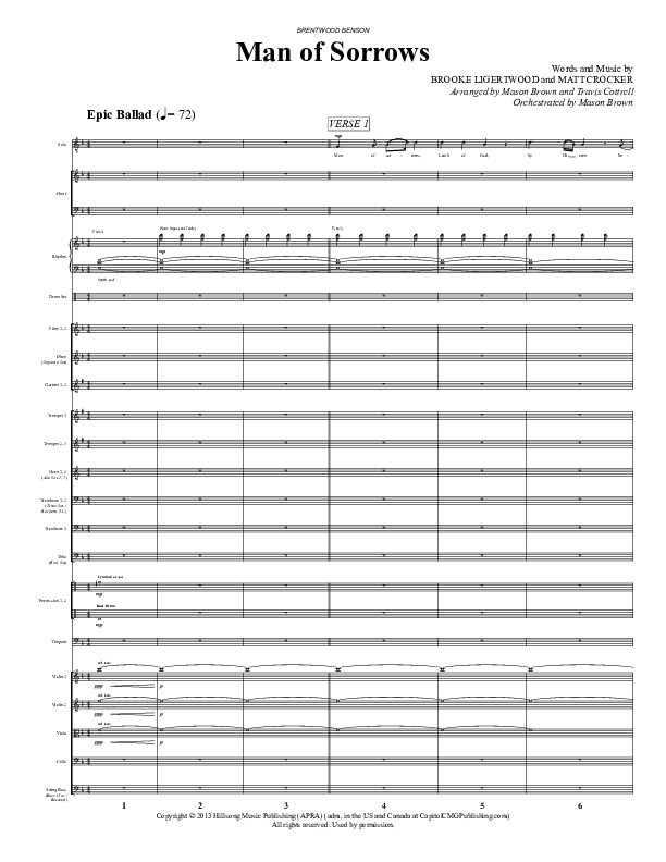 Man Of Sorrows (An Easter Moment) (Choral Anthem) Conductor's Score (Travis Cottrell / Arr. Mason Brown)