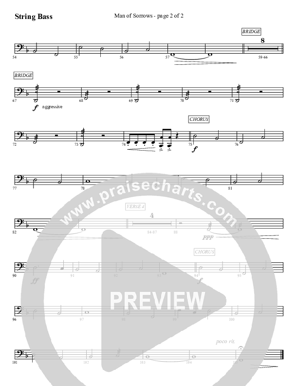 Man Of Sorrows (An Easter Moment) (Choral Anthem) Double Bass (Travis Cottrell / Arr. Mason Brown)