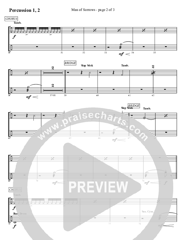 Man Of Sorrows (An Easter Moment) (Choral Anthem) Percussion 1/2 (Travis Cottrell / Arr. Mason Brown)