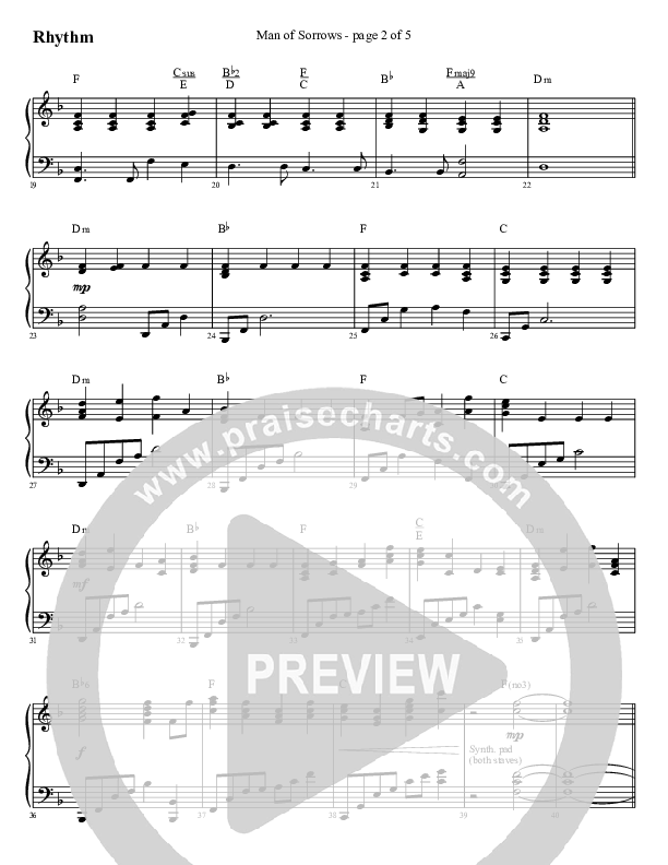 Man Of Sorrows (An Easter Moment) (Choral Anthem) Rhythm Chart (Travis Cottrell / Arr. Mason Brown)