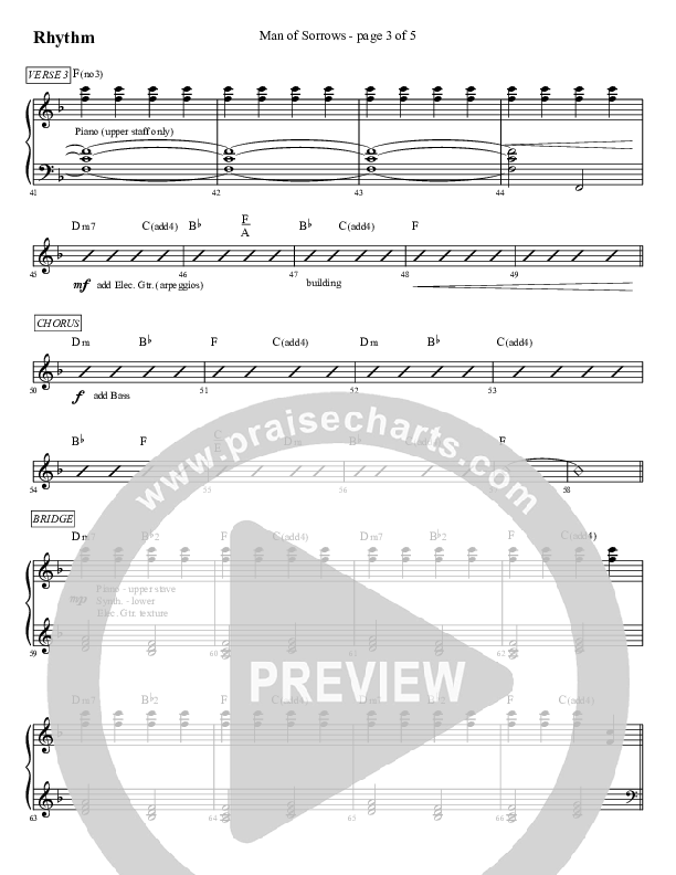 Man Of Sorrows (An Easter Moment) (Choral Anthem) Rhythm Chart (Travis Cottrell / Arr. Mason Brown)