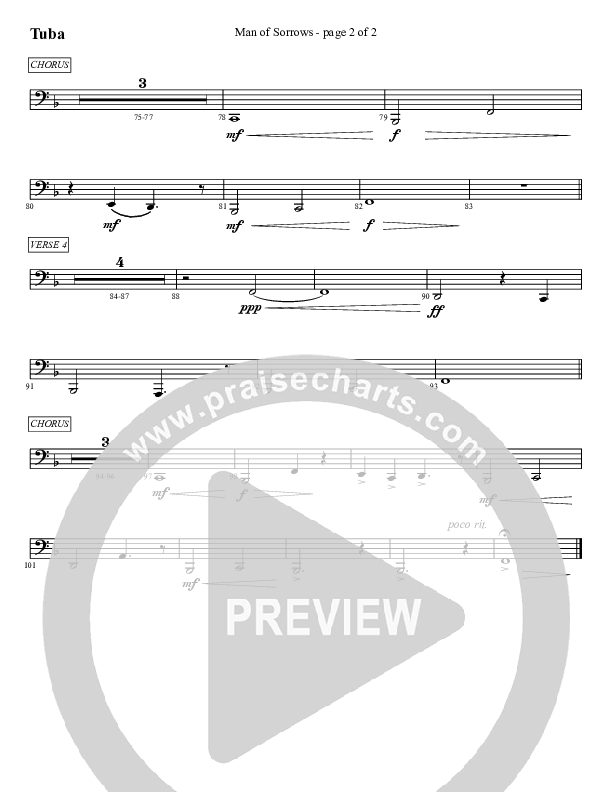 Man Of Sorrows (An Easter Moment) (Choral Anthem) Tuba (Travis Cottrell / Arr. Mason Brown)