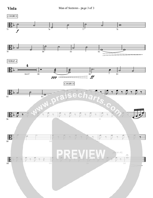 Man Of Sorrows (An Easter Moment) (Choral Anthem) Viola (Travis Cottrell / Arr. Mason Brown)