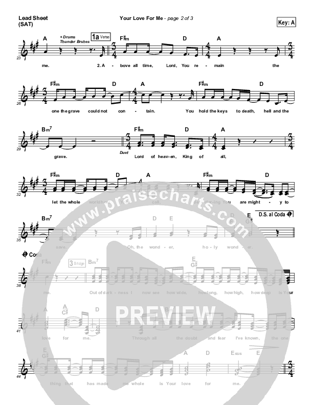 Your Love For Me Lead Sheet (Pocket Full Of Rocks)