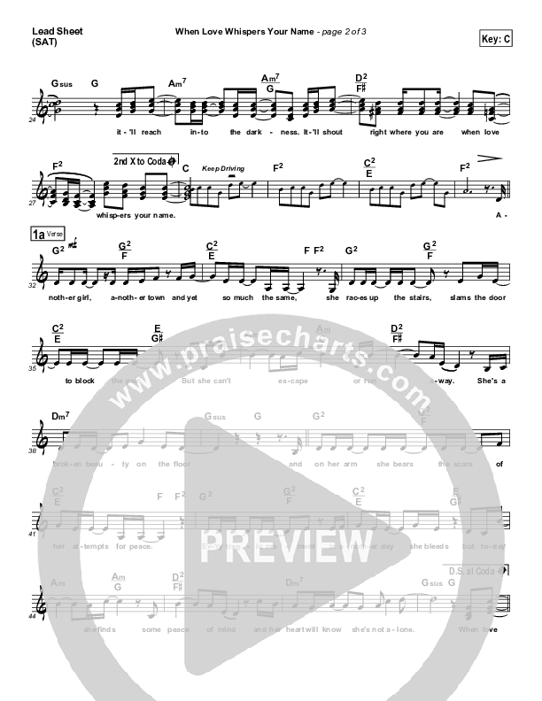 When Love Whispers Lead Sheet (Pocket Full Of Rocks)