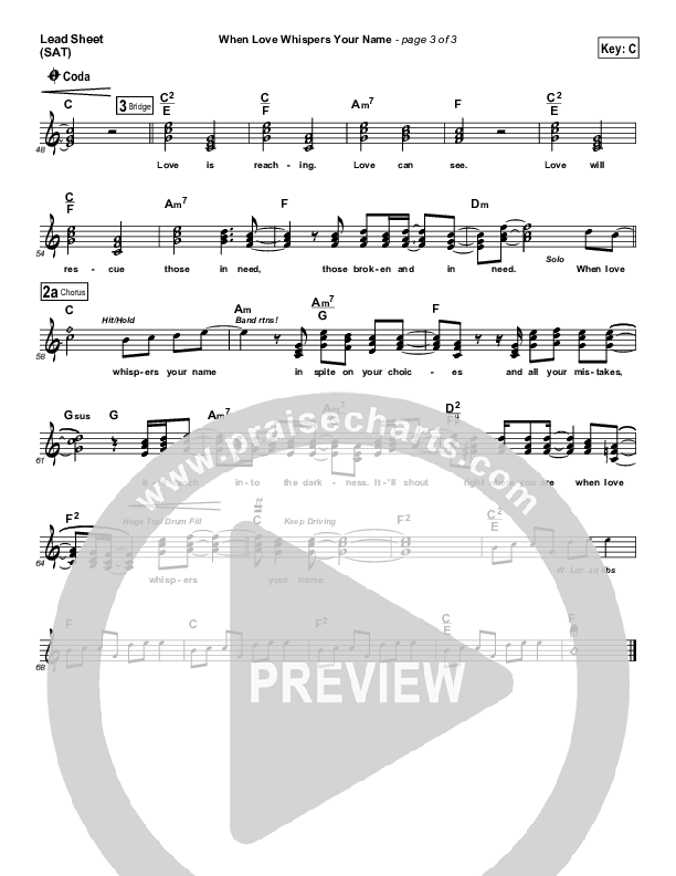 When Love Whispers Lead Sheet (Pocket Full Of Rocks)