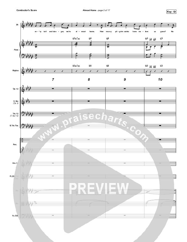 Almost Home Conductor's Score (Matt Papa / Matt Boswell / Keith & Kristyn Getty / Shane & Shane)