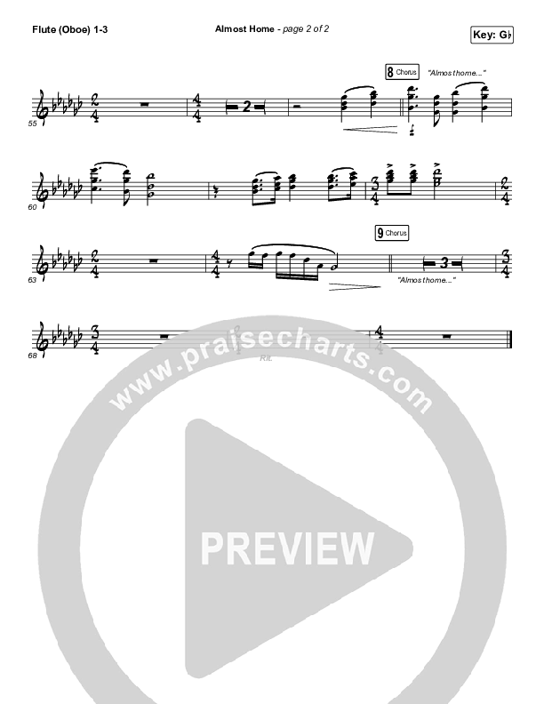 Almost Home Flute/Oboe 1/2/3 (Matt Papa / Matt Boswell / Keith & Kristyn Getty / Shane & Shane)