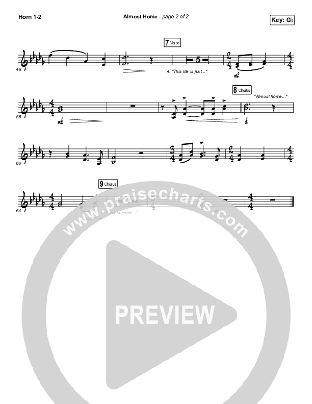 Almost Home French Horn 1/2 (Matt Papa / Matt Boswell / Keith & Kristyn Getty / Shane & Shane)