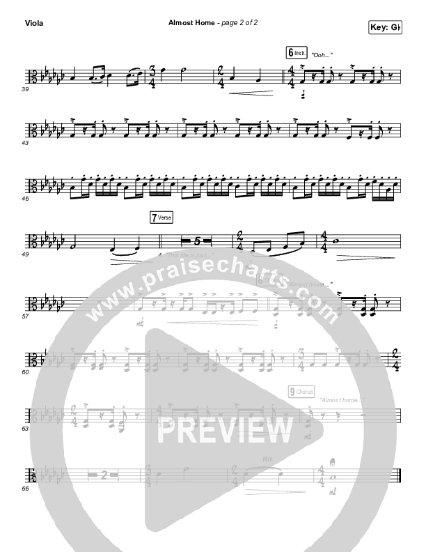 Almost Home Viola (Matt Papa / Matt Boswell / Keith & Kristyn Getty / Shane & Shane)